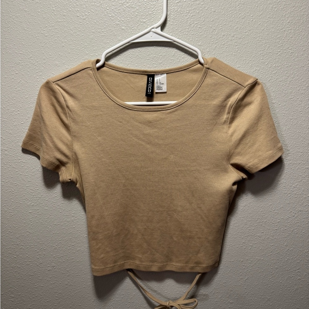 Divided Tan Crop Top